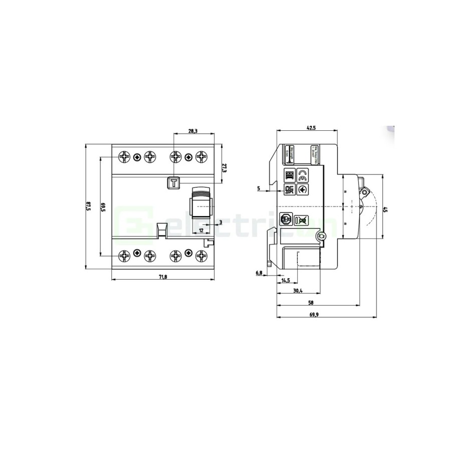 RCCB ETI tip B 63A 30mA - EFI-P4 002061953