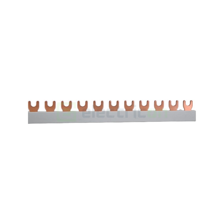 Busbar - Baretă alimentare - 1P monofazat tip furcă 54M (1m) (54x MCB 1P) 12mm² 80A  IZ12/1F/54 - ETI 002921026
