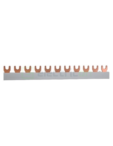 Busbar - Baretă alimentare - 1P monofazat tip furcă 54M (1m) (54x MCB 1P) 12mm² 80A  IZ12/1F/54 - ETI 002921026