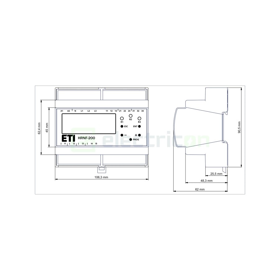 ETI HRNF-200 - releu anti-insularizare 3P+N
