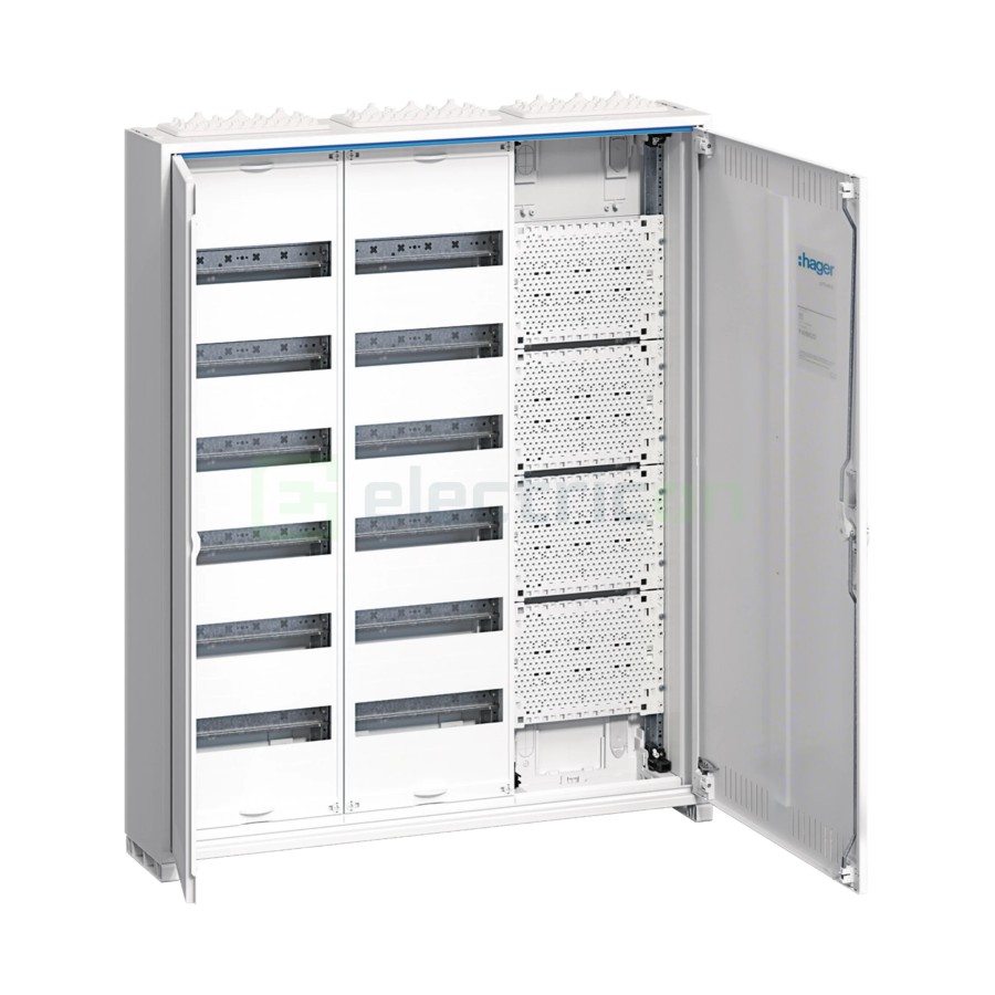Tablou combo metalic - Hibrid - 216M (144M sigurante electrice + 72M multimedia) aparent Univers Hager FWB63K1