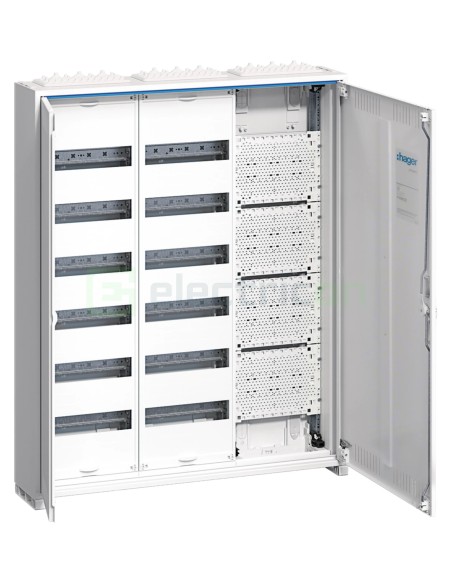 Tablou combo metalic - Hibrid - 216M (144M sigurante electrice + 72M multimedia) aparent Univers Hager FWB63K1