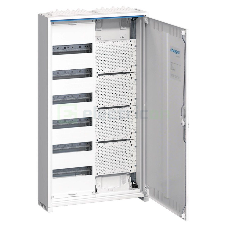 Tablou combo metalic - Hibrid - 144M (72M sigurante electrice + 72M multimedia) aparent Univers Hager FWB62K1