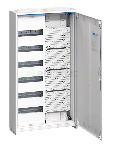 Tablou combo metalic - Hibrid - 144M (72M sigurante electrice + 72M multimedia) aparent Univers Hager FWB62K1