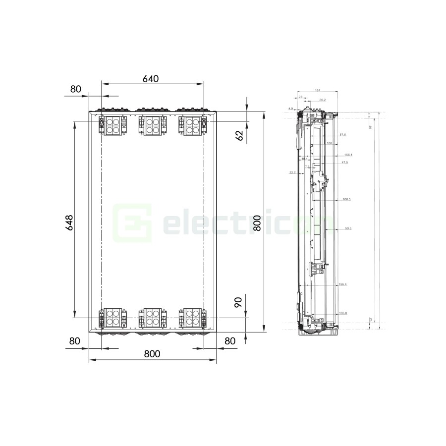 Tablou electric metalic - siguranțe - 180M (5x36) aparent Hager Univers FWB53S
