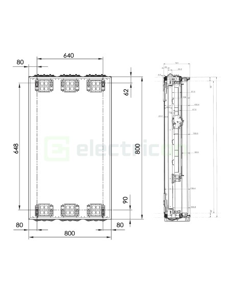 Tablou electric metalic - siguranțe - 180M (5x36) aparent Hager Univers FWB53S