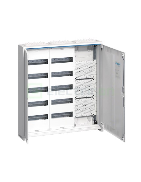 Tablou combo metalic - Hibrid - 180M (120M sigurante electrice + 60M multimedia) aparent Univers Hager FWB53K1