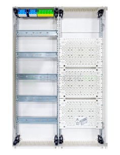 Tablou combo metalic - Hibrid - 120M (60M sigurante electrice + 60M multimedia) aparent Univers Hager FWB52K1 2