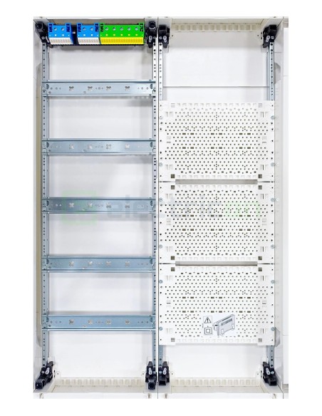 Tablou combo metalic - Hibrid - 120M (60M sigurante electrice + 60M multimedia) aparent Univers Hager FWB52K1