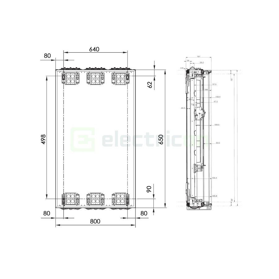 Tablou electric metalic - siguranțe - 144M (4x36) aparent Univers Hager FWB43S