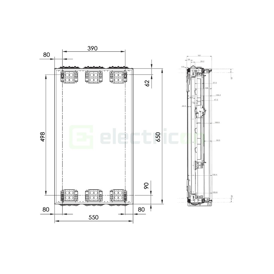 Tablou electric metalic - siguranțe - 96M (4x24) aparent Hager Univers FWB42S