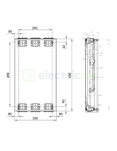 Tablou electric metalic - siguranțe - 96M (4x24) aparent Hager Univers FWB42S