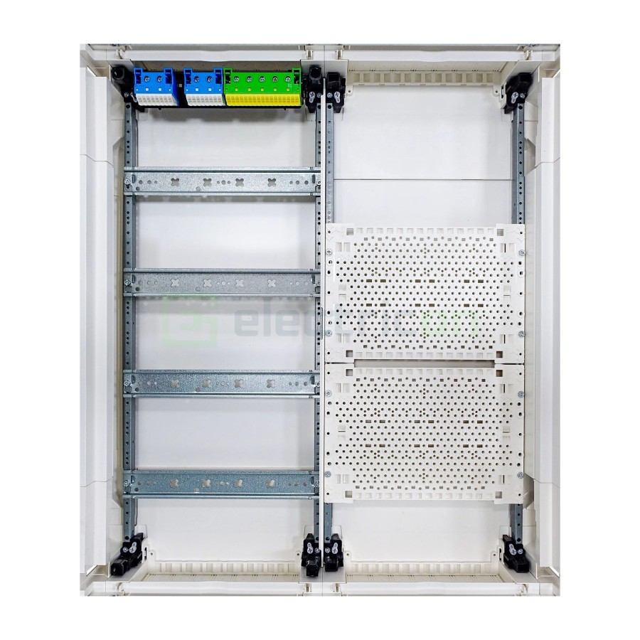 Tablou combo metalic - Hibrid - 96M (48M sigurante electrice + 48M multimedia) aparent Univers Hager FWB42K1