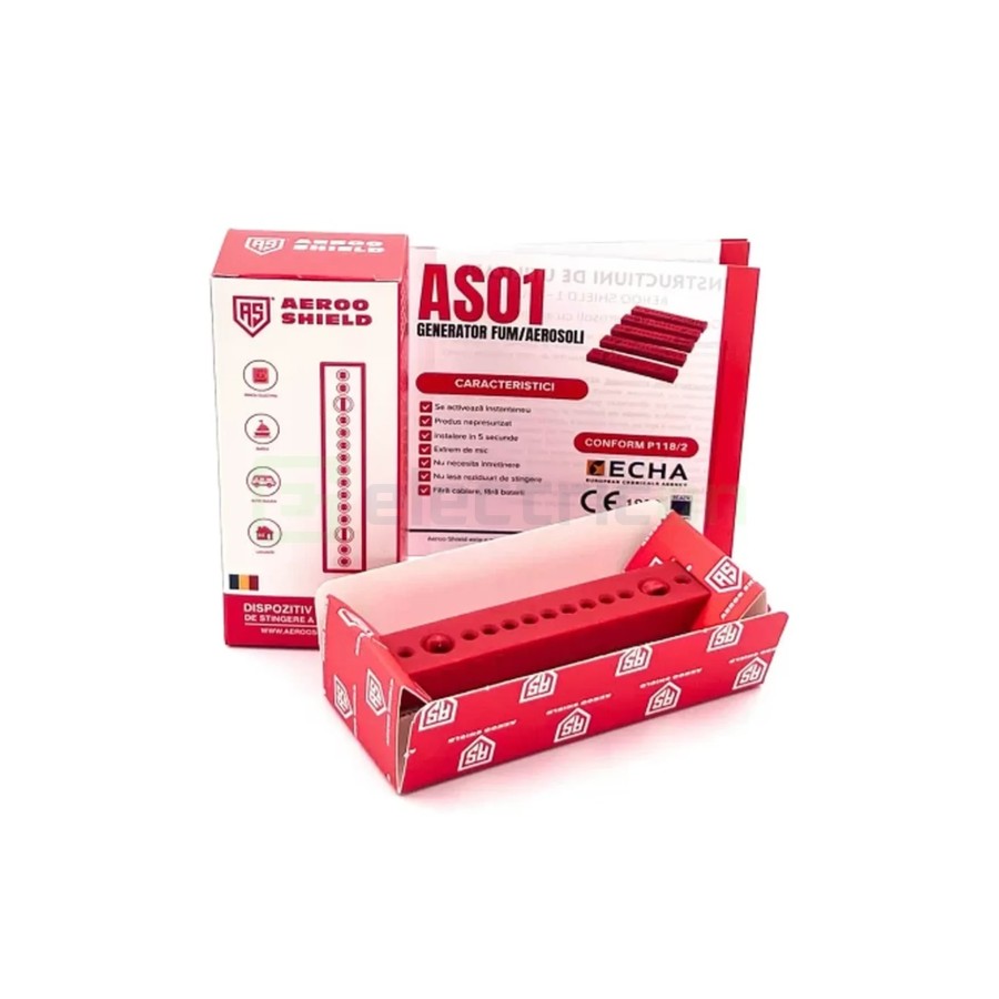 Pastilă stingere incendiu cu aerosoli pentru tablou electric - capacitate 0.1mc - Aeroo Shield AS01