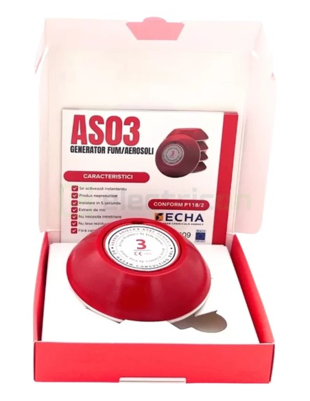 Pastilă stingere incendiu cu aerosoli pentru tablou electric - capacitate 0.3mc - Aeroo Shield AS03