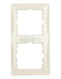 Ramă - 2 module - montaj vertical - bej lucios - Berker S.1 - 10128982