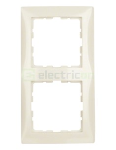 Ramă - 2 module - montaj vertical - bej lucios - Berker S.1 - 10128982