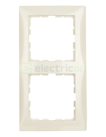 Ramă - 2 module - montaj vertical - bej lucios - Berker S.1 - 10128982