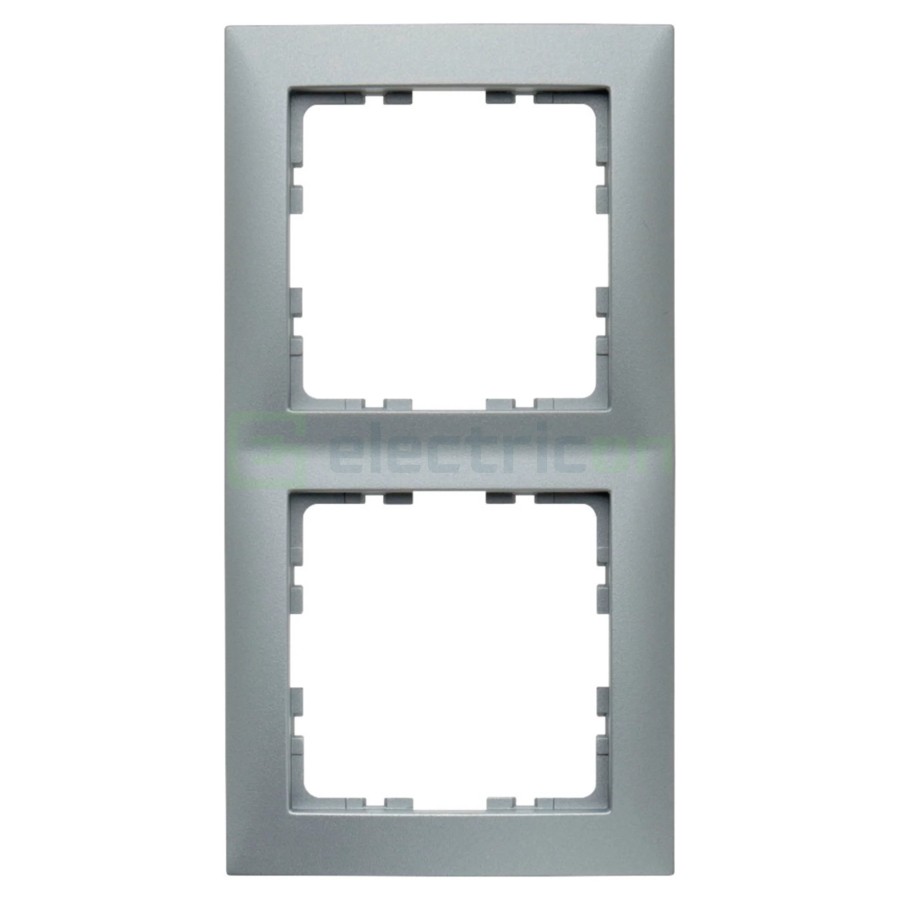 Ramă - 2 module - montaj vertical - argintiu - Berker S.1 - 10129939
