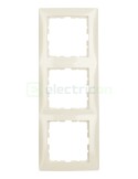 Ramă - 3 module - montaj vertical - bej lucios - Berker S.1 - 10138982