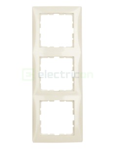 Ramă - 3 module - montaj vertical - bej lucios - Berker S.1 - 10138982