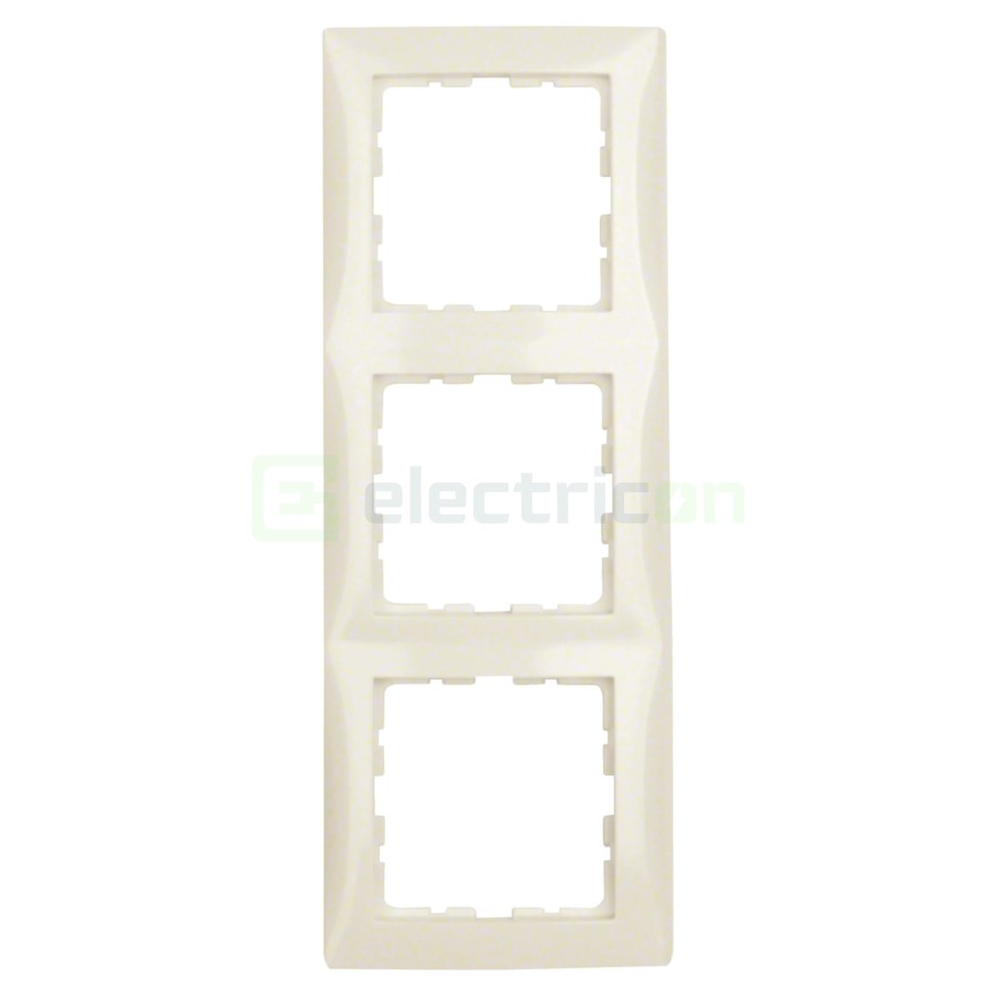 Ramă - 3 module - montaj vertical - bej lucios - Berker S.1 - 10138982