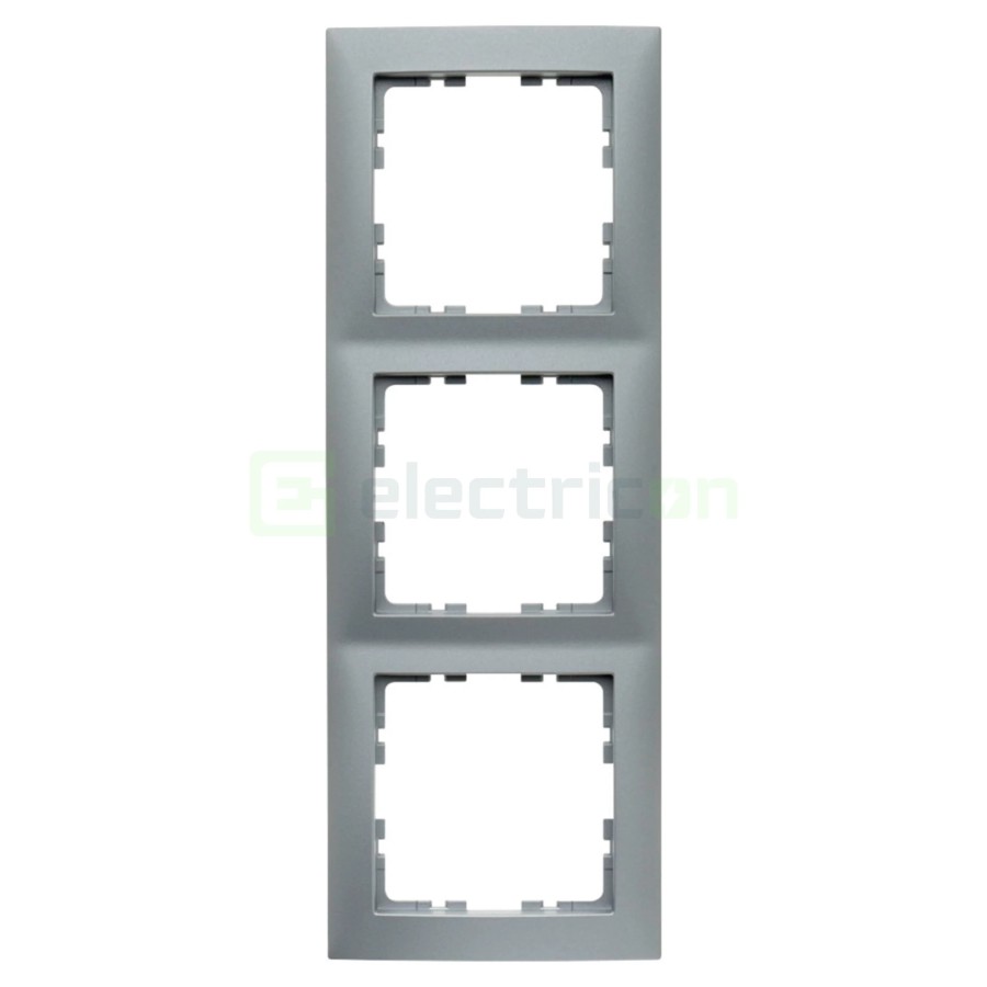Ramă - 3 module - montaj vertical - argintiu - Berker S.1  - 10139939