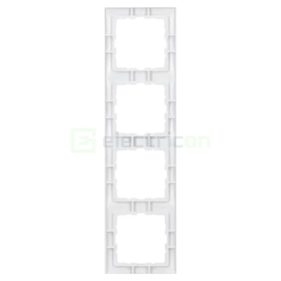 Ramă - 4 module - montaj vertical - alb lucios - Berker S.1 - 10148989