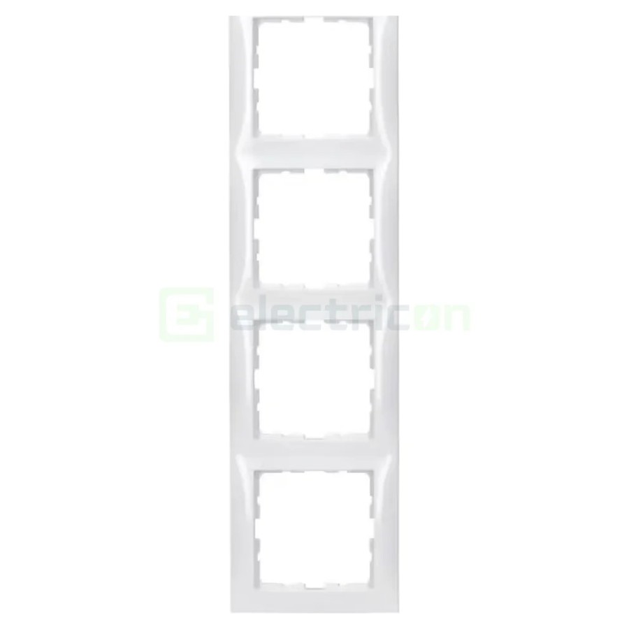 Ramă - 4 module - montaj vertical - alb lucios - Berker S.1 - 10148989