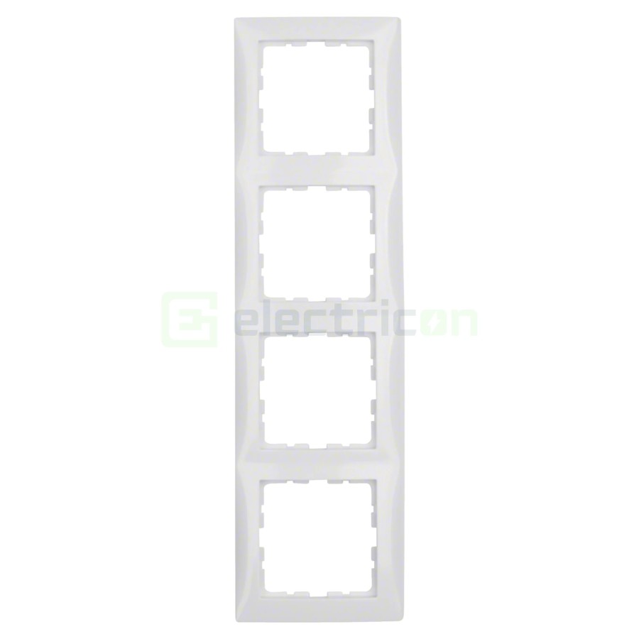Ramă - 4 module - montaj vertical - alb lucios - Berker S.1 - 10148989