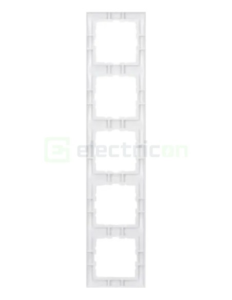 Ramă - 5 module - montaj vertical - alb lucios - Berker S.1 - 10158989
