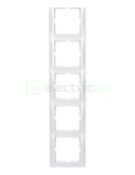 Ramă - 5 module - montaj vertical - alb lucios - Berker S.1 - 10158989