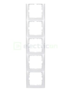 Ramă - 5 module - montaj vertical - alb lucios - Berker S.1 - 10158989