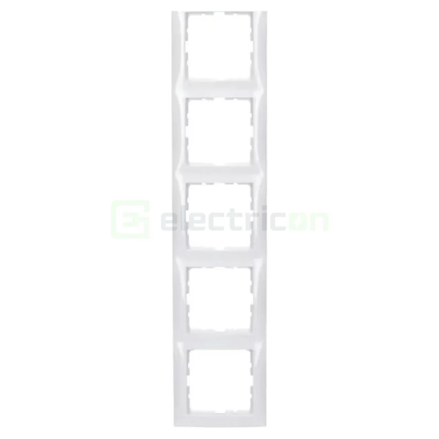 Ramă - 5 module - montaj vertical - alb lucios - Berker S.1 - 10158989