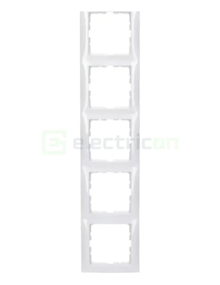 Ramă - 5 module - montaj vertical - alb lucios - Berker S.1 - 10158989