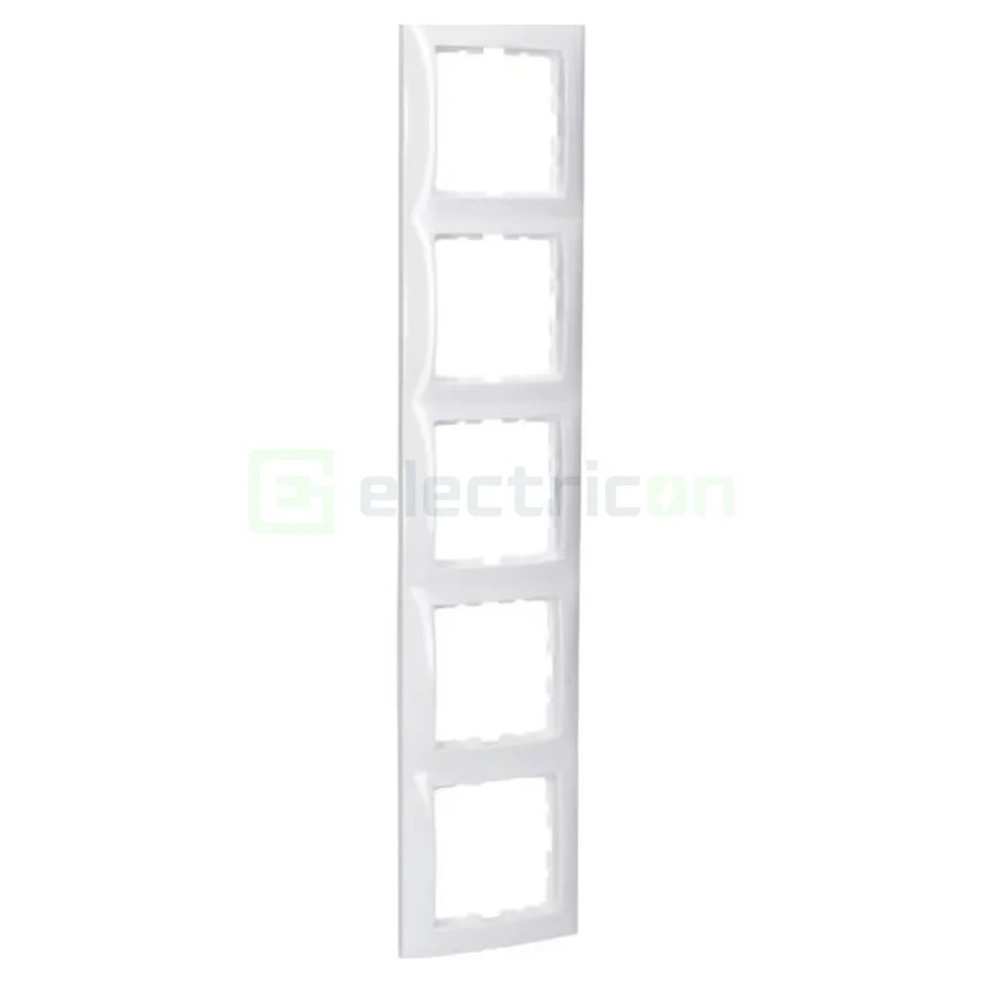 Ramă - 5 module - montaj vertical - alb lucios - Berker S.1 - 10158989