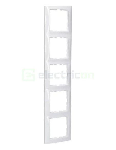 Ramă - 5 module - montaj vertical - alb lucios - Berker S.1 - 10158989