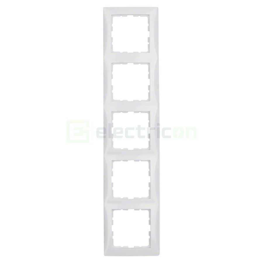 Ramă - 5 module - montaj vertical - alb lucios - Berker S.1 - 10158989