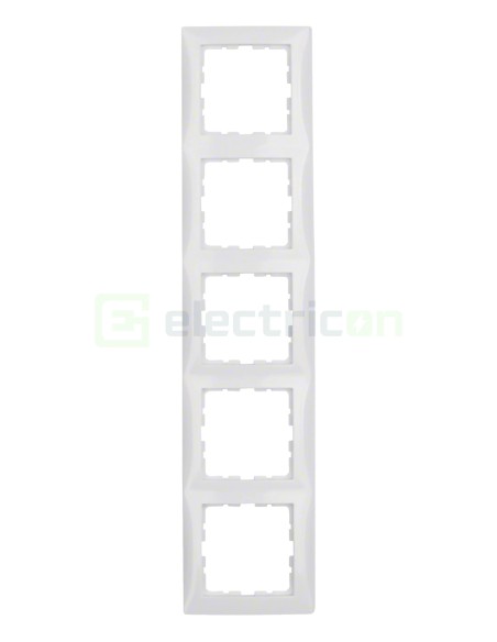 Ramă - 5 module - montaj vertical - alb lucios - Berker S.1 - 10158989
