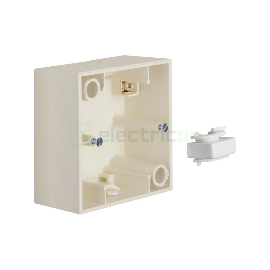 Doză aparataj - montaj aparent - 1 modul - 83x83x42 mm - bej lucios - Berker S.1, 10418982