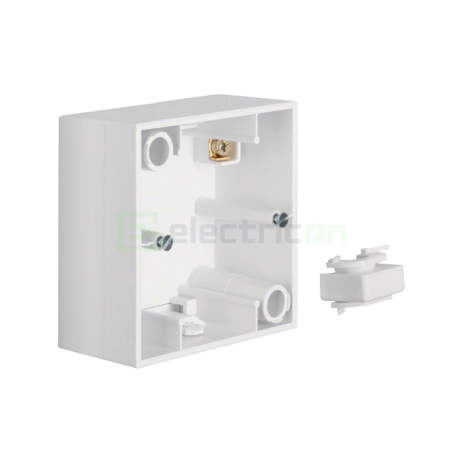 Doză aparataj - montaj aparent - 1 modul - 83x83x42 mm - alb lucios - Berker S.1, 10418989