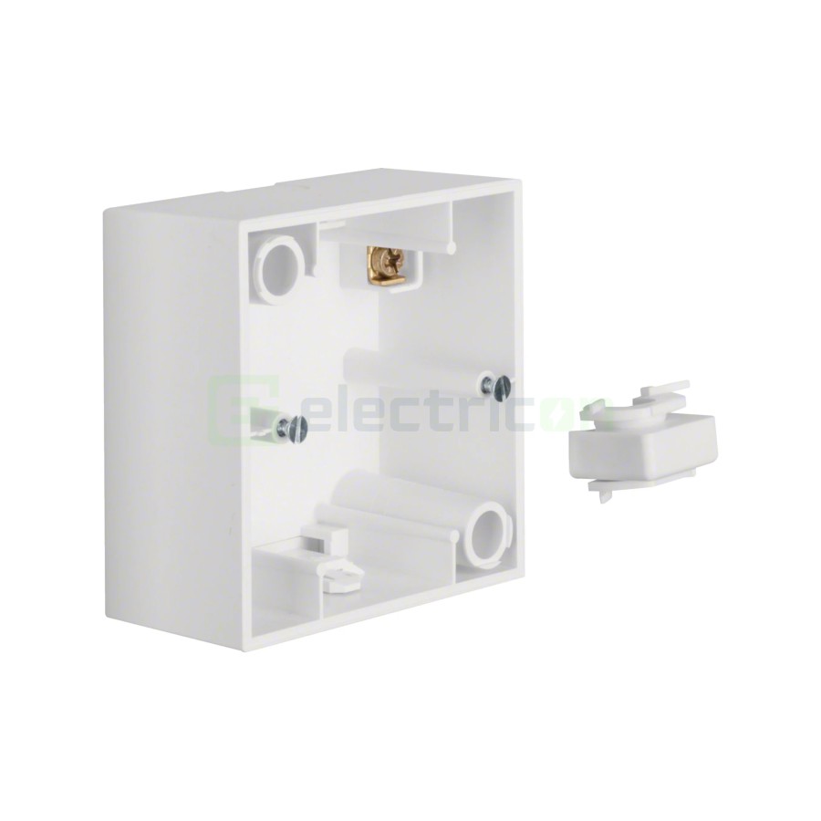 Doză aparataj - montaj aparent - 1 modul - 83x83x42 mm - alb mat - Berker S.1, 10419909