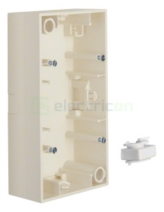 Doză aparataj - montaj aparent - 2 module - 154x83x42 mm - poziționate orizontal - bej lucios - Berker S.1, 10428982
