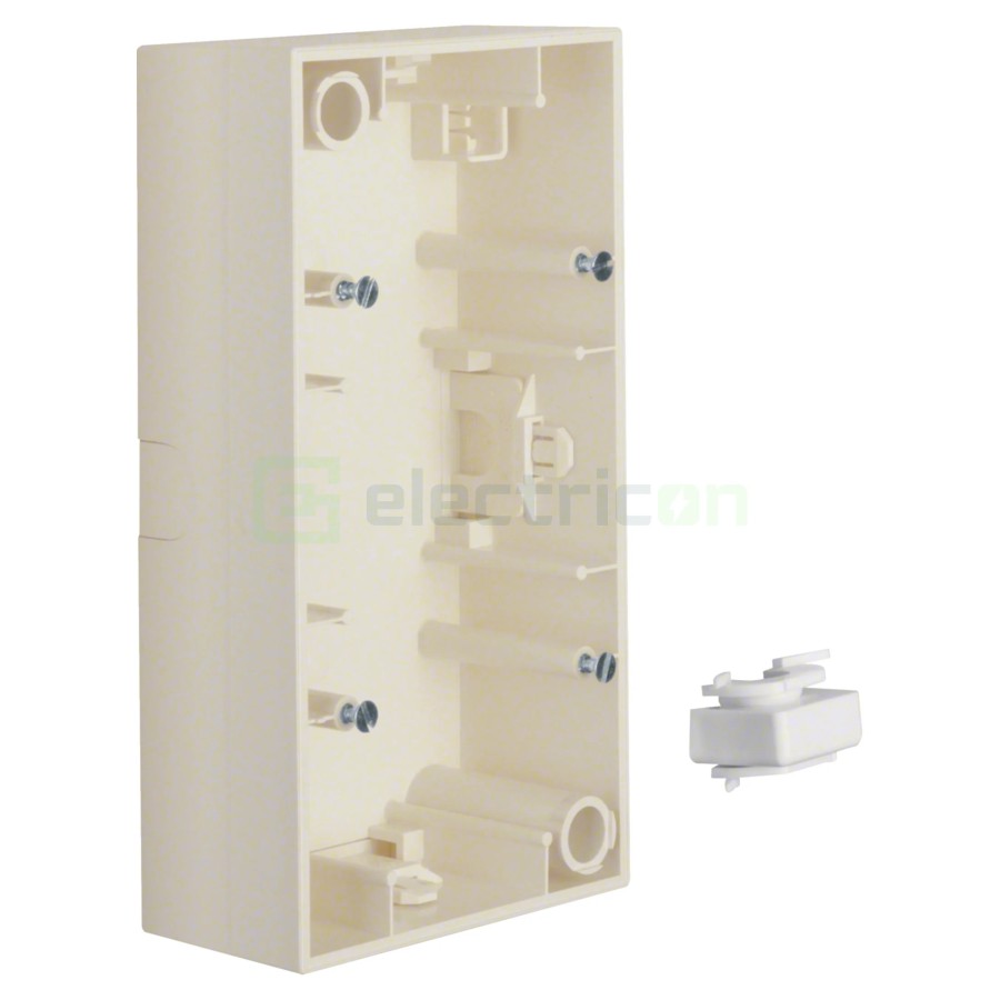 Doză aparataj - montaj aparent - 2 module - 154x83x42 mm - poziționate orizontal - bej lucios - Berker S.1, 10428982