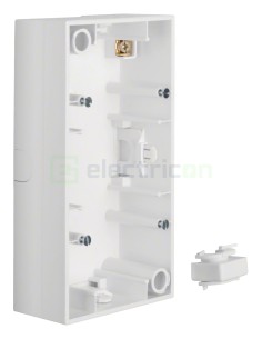 Doză aparataj - montaj aparent - 2 module - 154x83x42 mm - poziționate orizontal - alb lucios - Berker S.1, 10428989