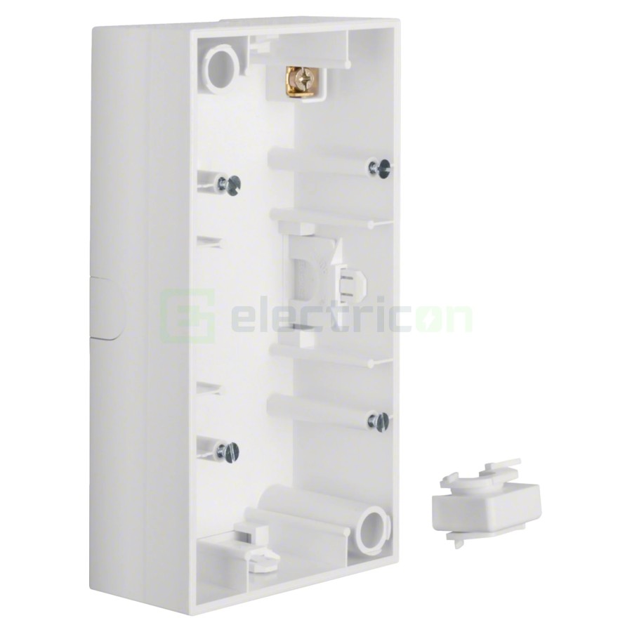 Doză aparataj - montaj aparent - 2 module - 154x83x42 mm - poziționate orizontal - alb lucios - Berker S.1, 10428989