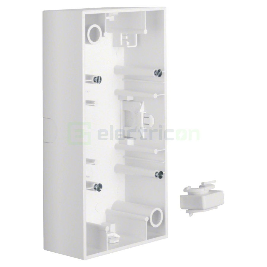 Doză aparataj - montaj aparent - 2 module - 154x83x42 mm - poziționate orizontal - alb mat - Berker S.1, 10429909