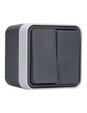 Întrerupător dublu cap-scară - 10AX 250V exterior gri IP55 - Berker W.1 30753505