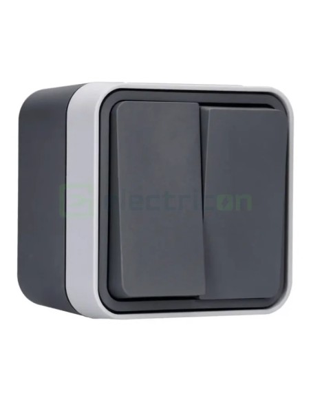Întrerupător dublu - 10AX 250V exterior gri IP55 - Berker W.1 30753505