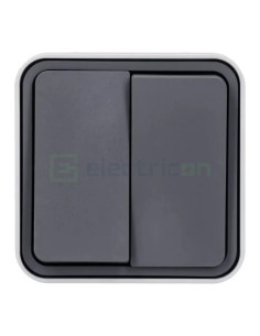 Întrerupător dublu cap-scară - 10AX 250V exterior gri IP55 - Berker W.1 30753505 2